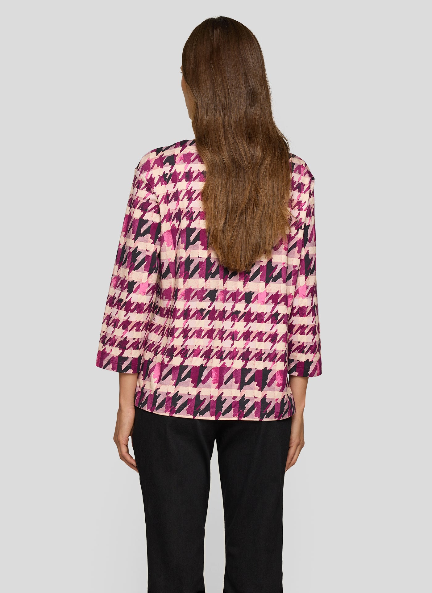 Pink and Plum Houndstooth Top