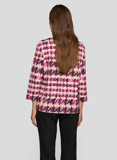 Pink and Plum Houndstooth Top