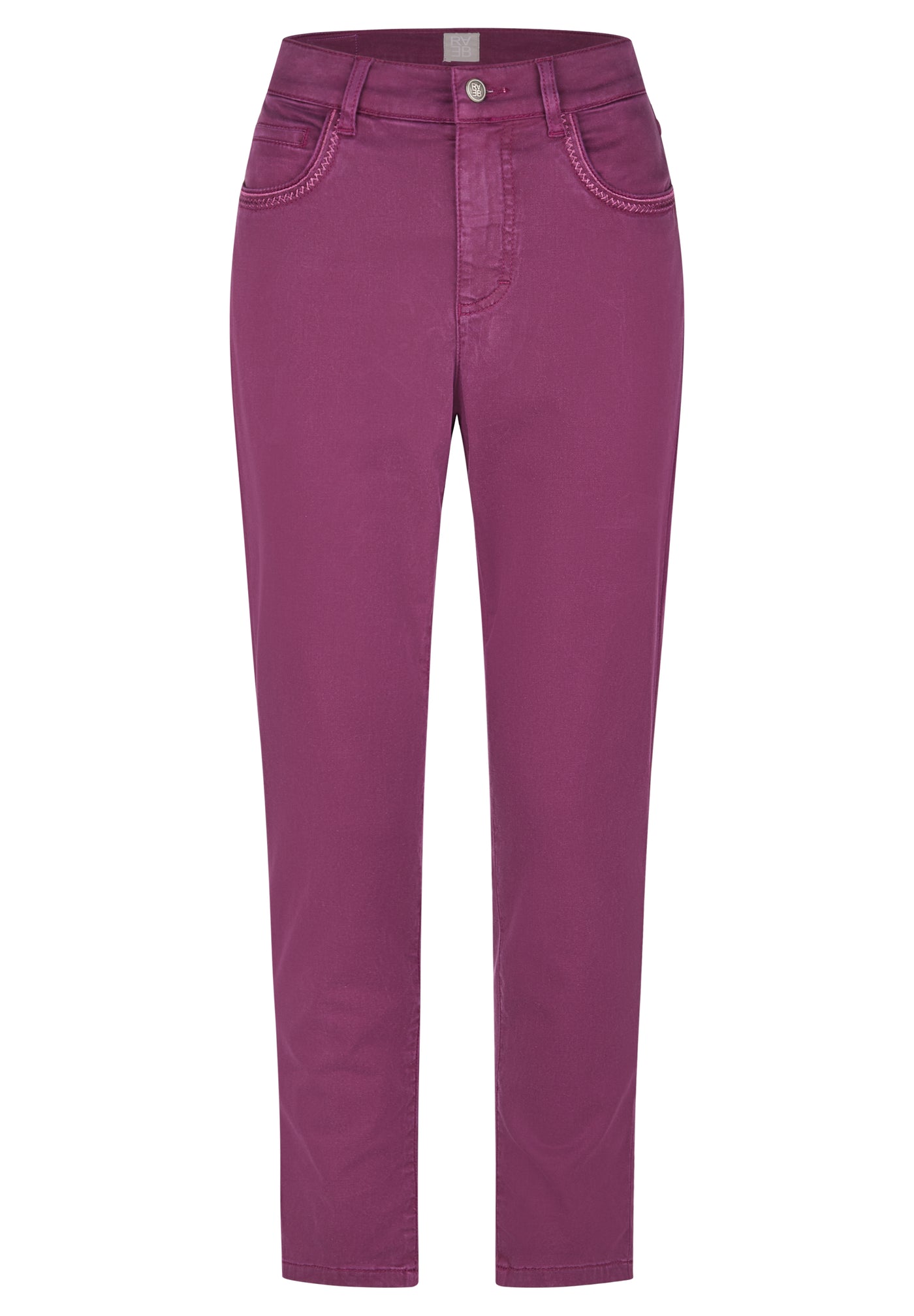 Plum Jeans with Embroidered Pocket Detail