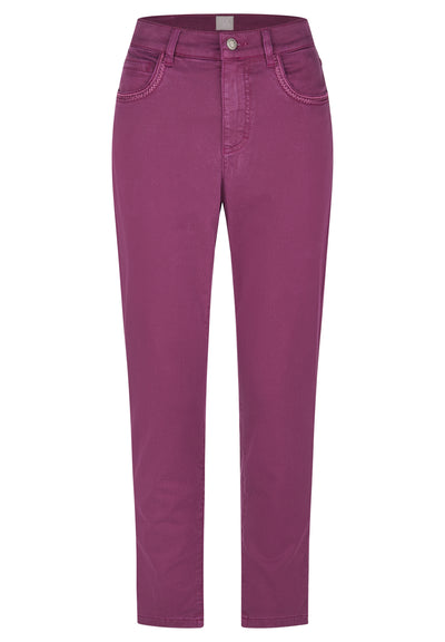 Plum Jeans with Embroidered Pocket Detail