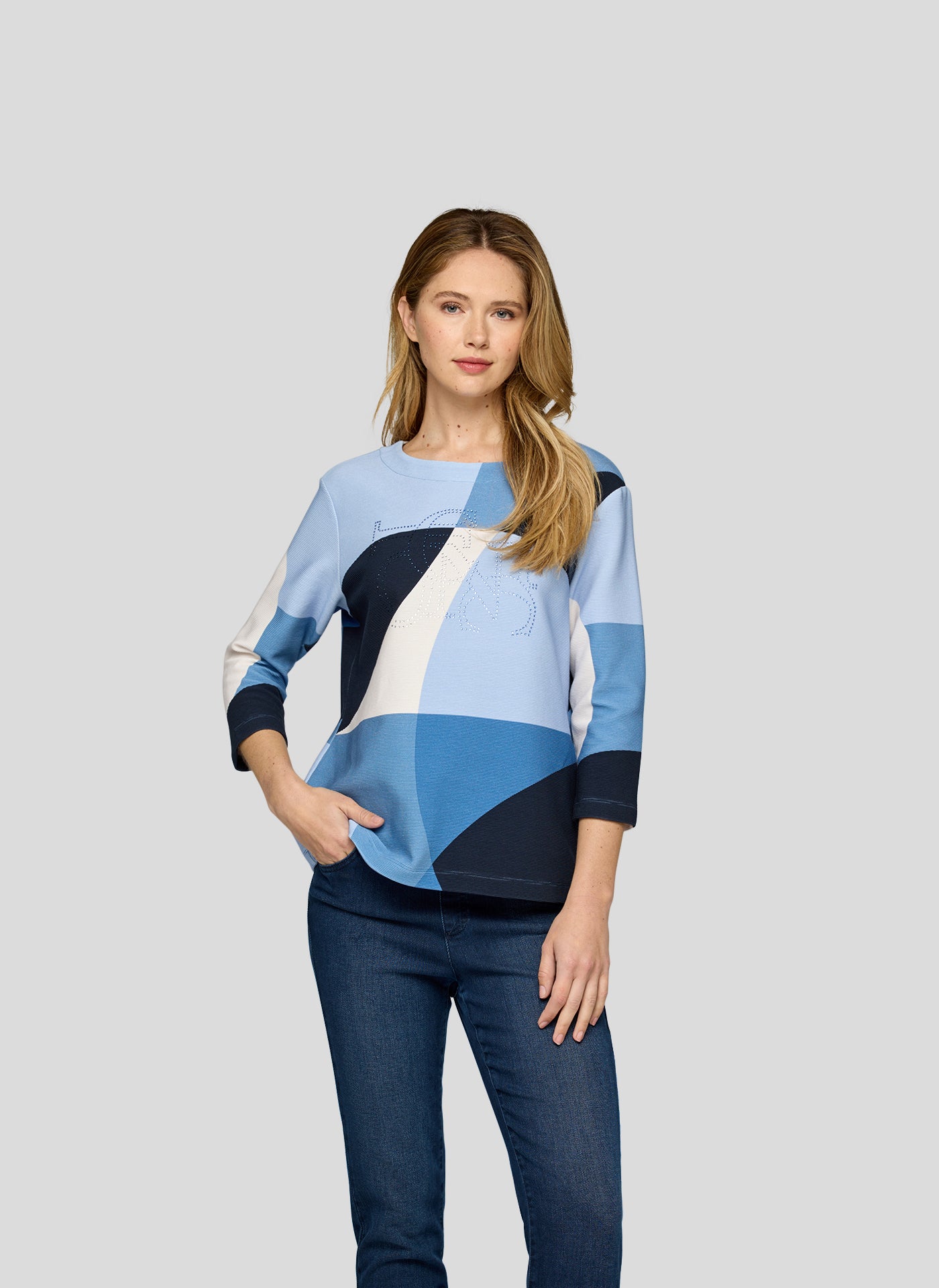 Nordic Blue Embellished Jumper