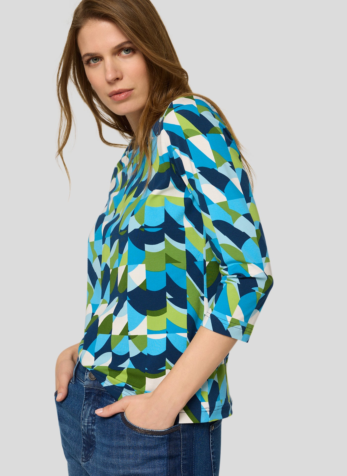 Geometric Print Multicoloured Top