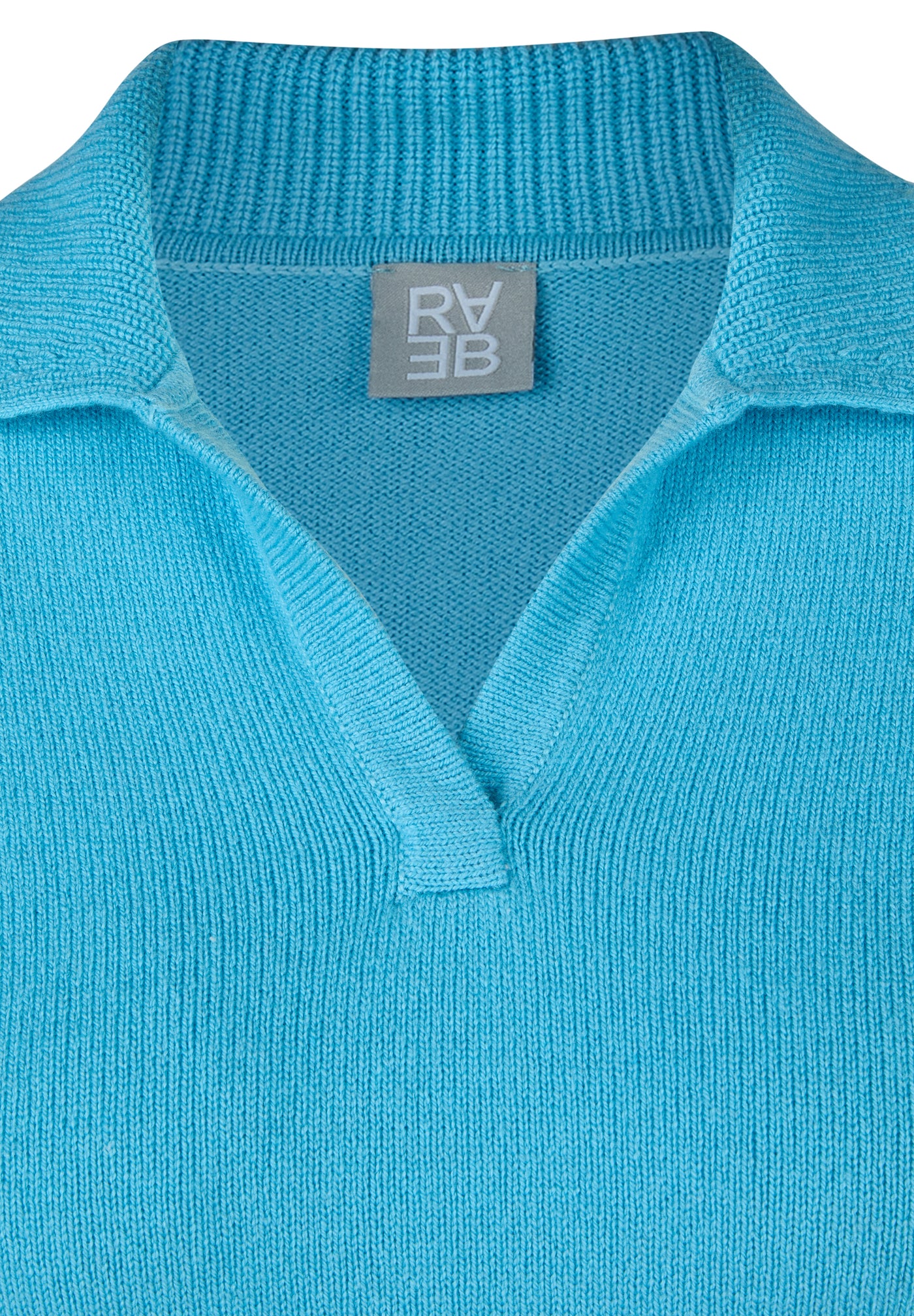 Plain Blue V Neck Jumper With Collar