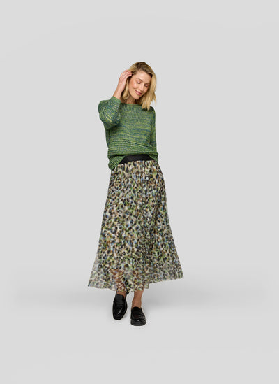 Green Jumper with Gold and Navy Effect