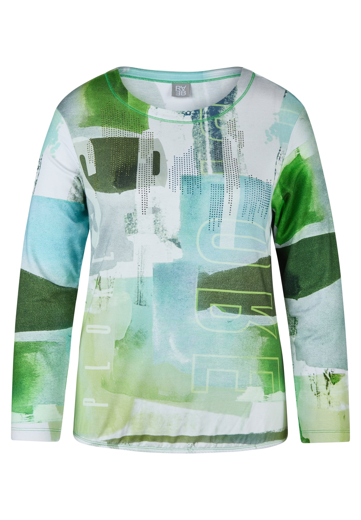 Graphic Print Top With Diamante Studs