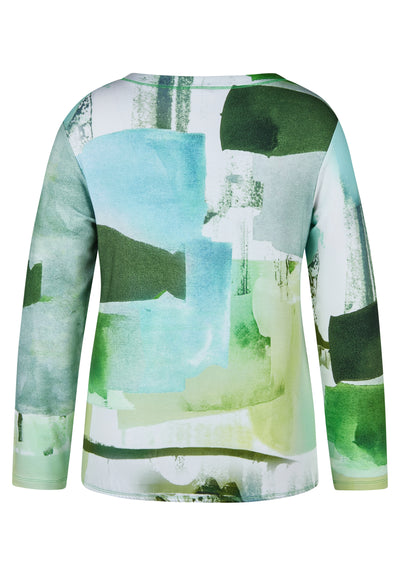 Graphic Print Top With Diamante Studs