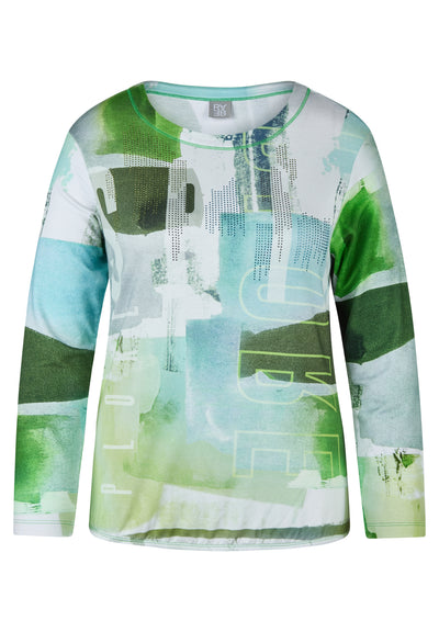 Graphic Print Top With Diamante Studs