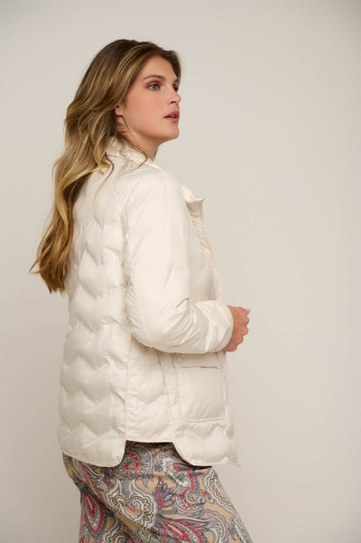 Off White Padded Jacket With Pockets