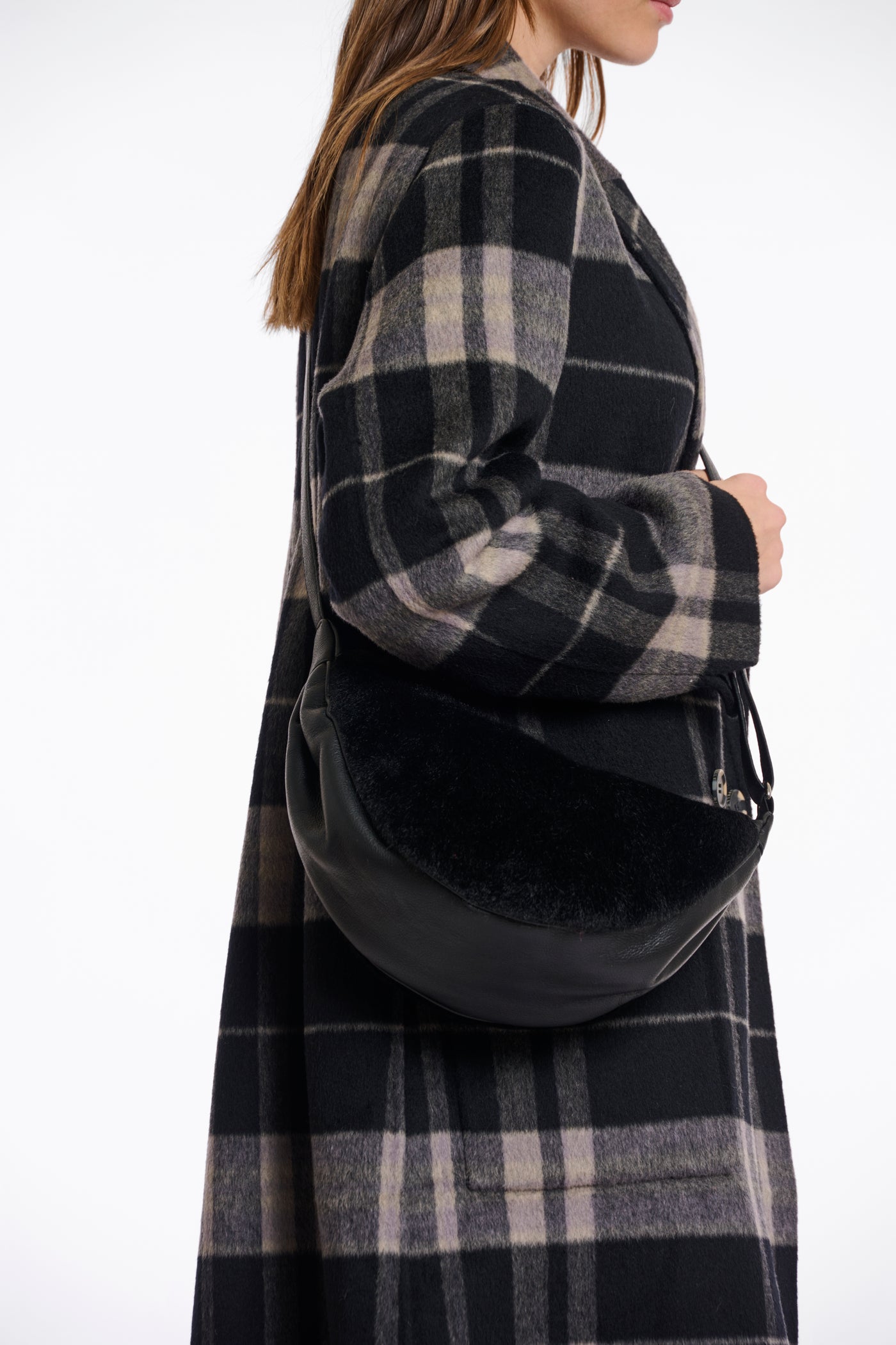 Dalina Black Round Mini Crossbody Bag