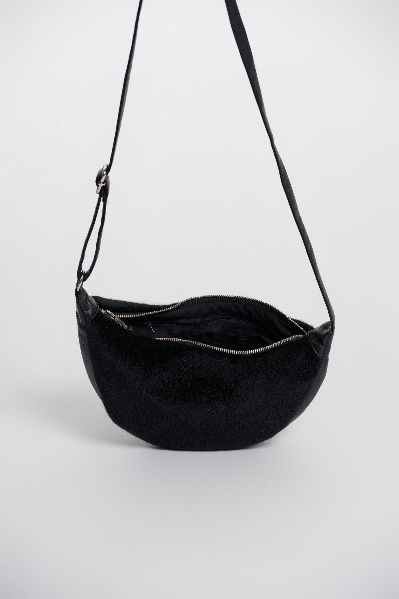 Dalina Black Round Mini Crossbody Bag