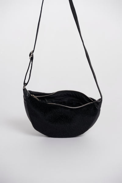 Dalina Black Round Mini Crossbody Bag