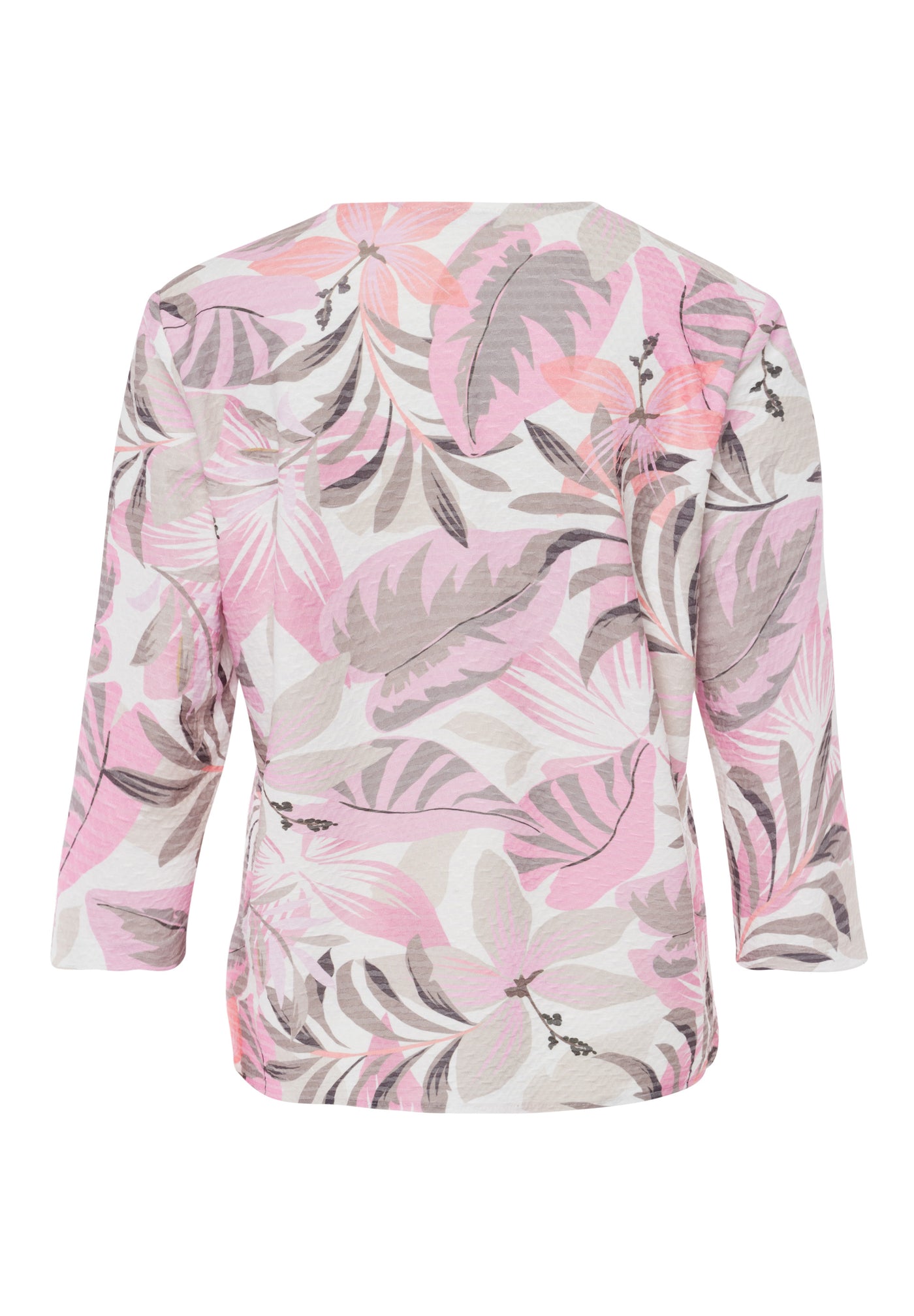 Cream Zip Up Jacket with Pastel Floral Print & Pocket Detail