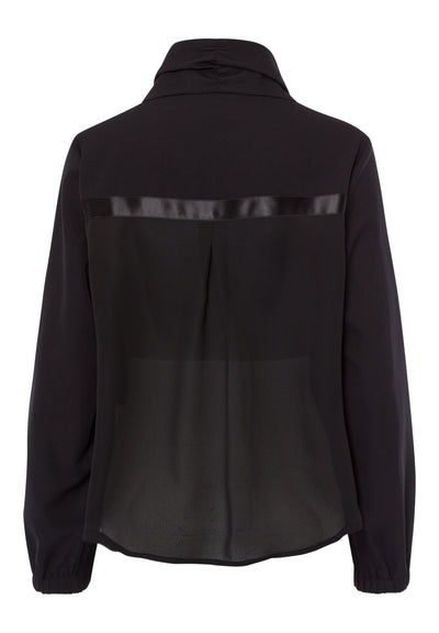 Black Zip Up Jacket With Drawstrings