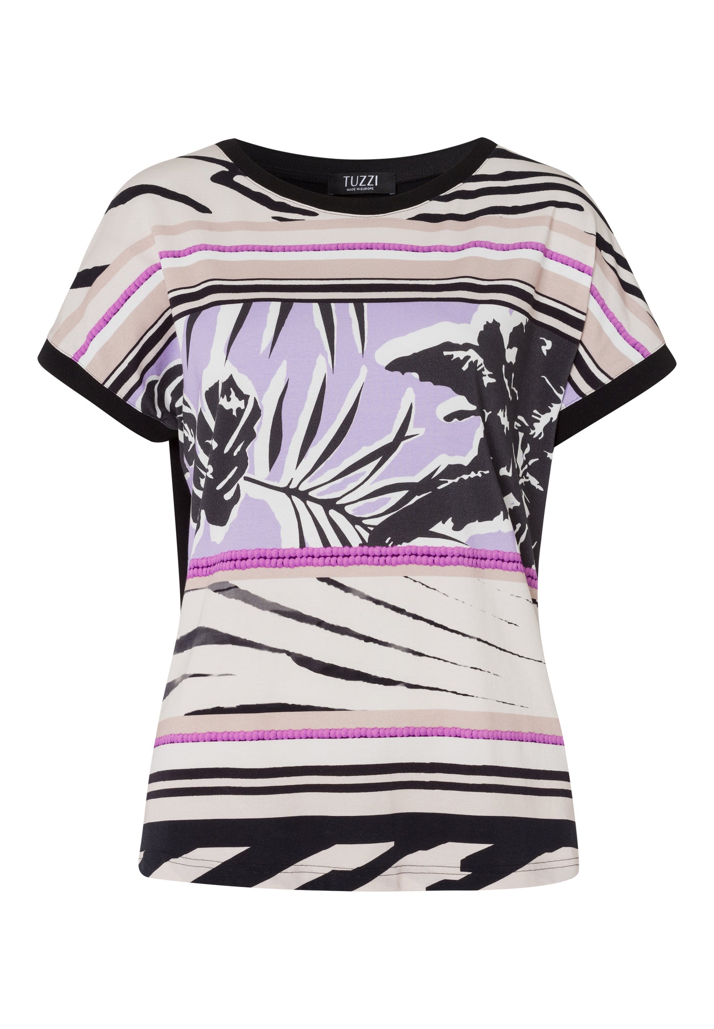 Multi Print T-Shirt With Black Back