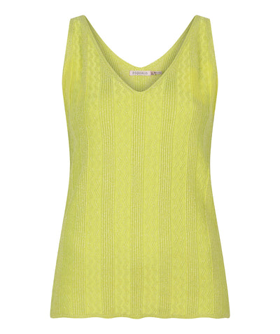 Lime Green Cami Top with Embossed Design & Glitter Detail