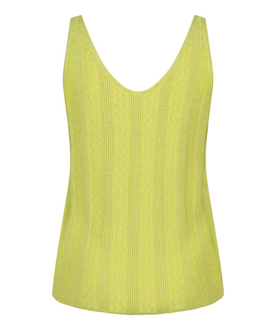 Lime Green Cami Top with Embossed Design & Glitter Detail