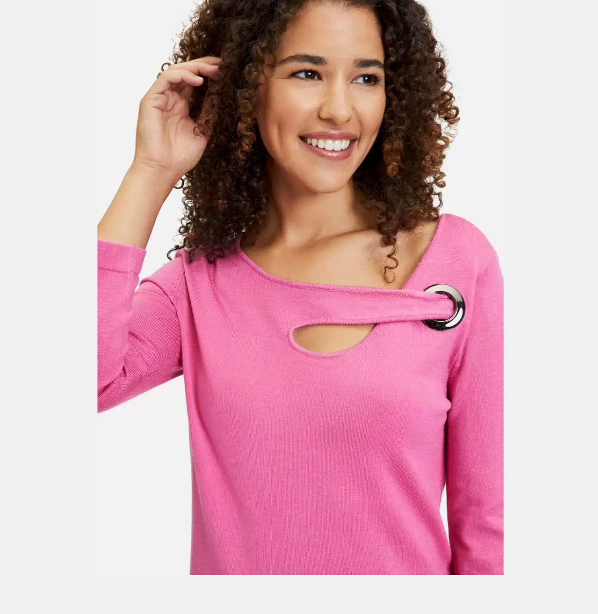 Pink Jumper With Eyelet Detail