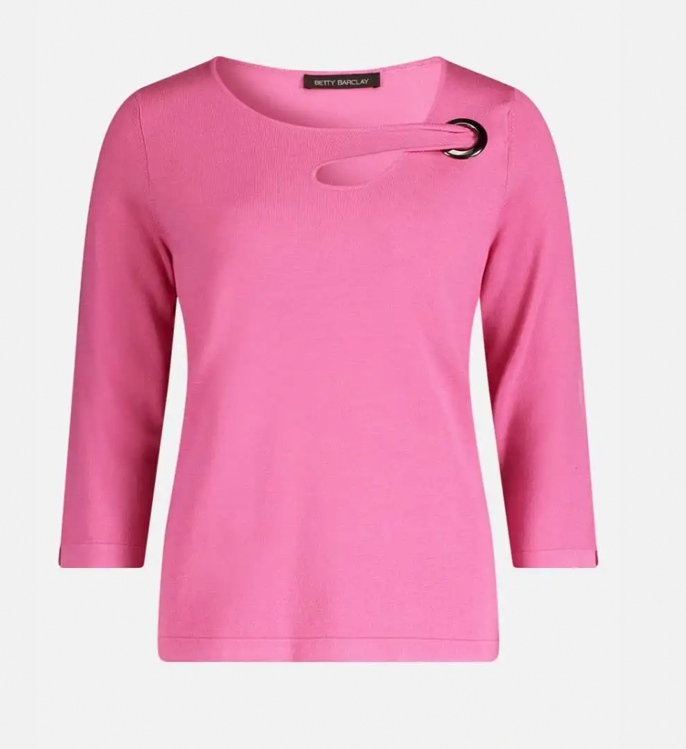 Pink Jumper With Eyelet Detail