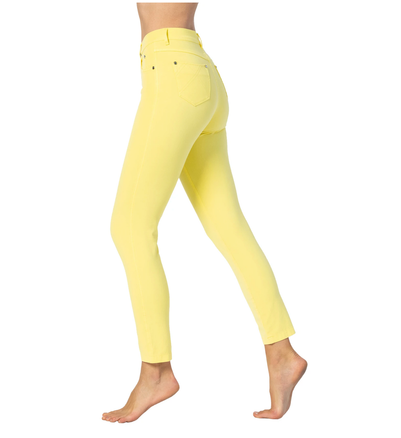 Yellow Denim Straight Leg Jeans