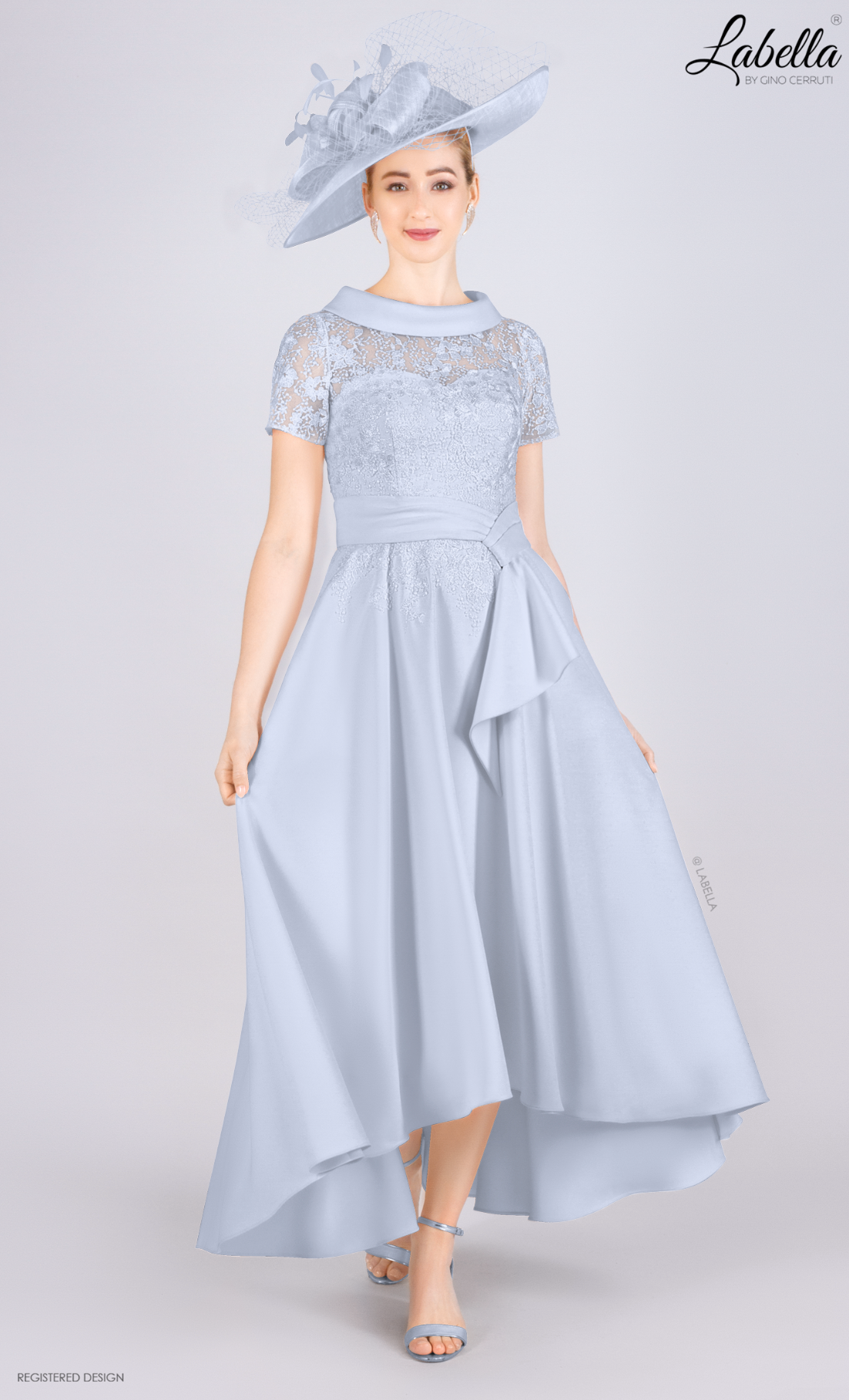 Light Blue Dress With Lace Detailing