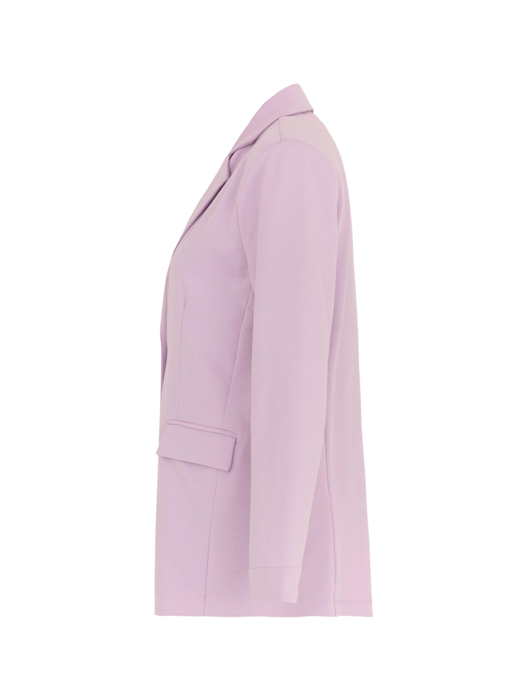 Long Lavender Blazer with Single Button & Front Pockets