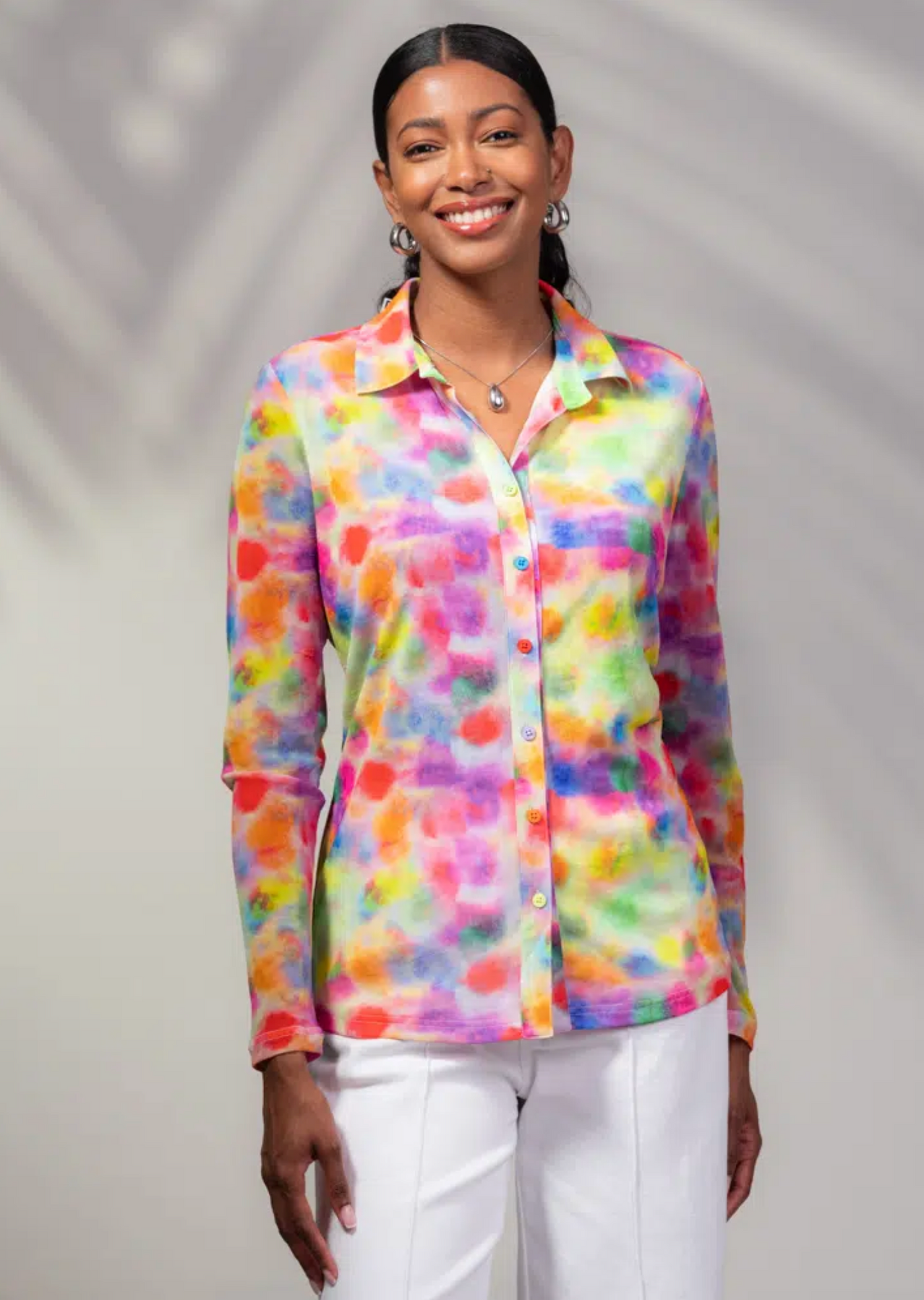 Bright Multicoloured Mesh Shirt
