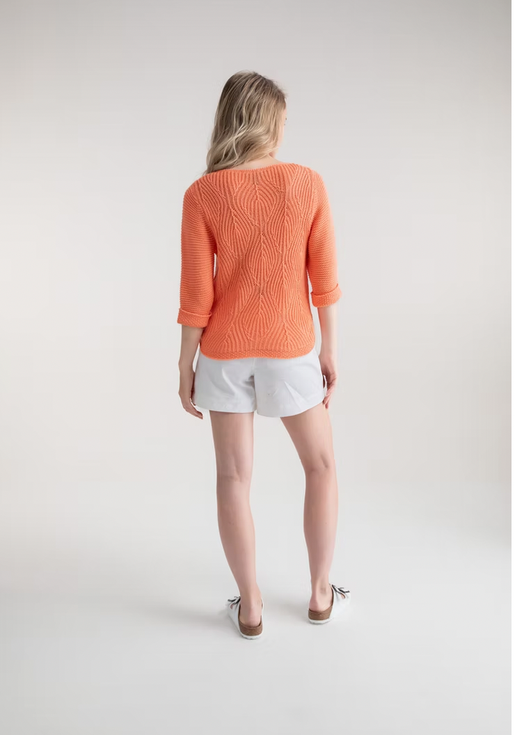 Orange Jumper With Textured Knit