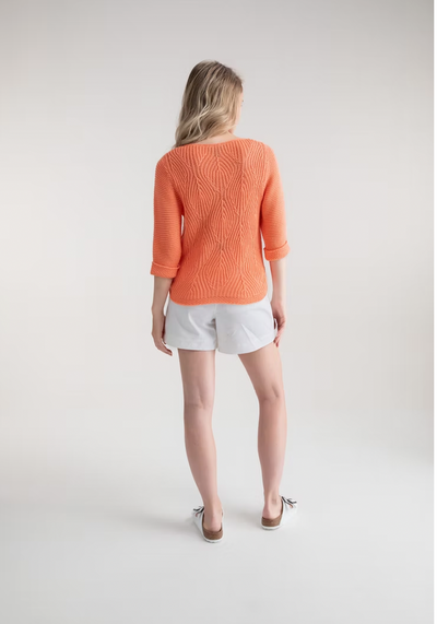 Orange Jumper With Textured Knit