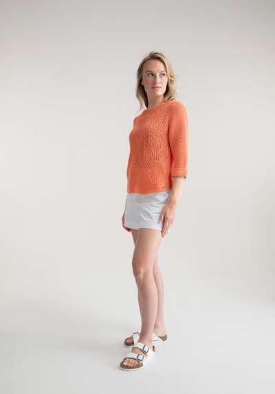 Orange Jumper With Textured Knit