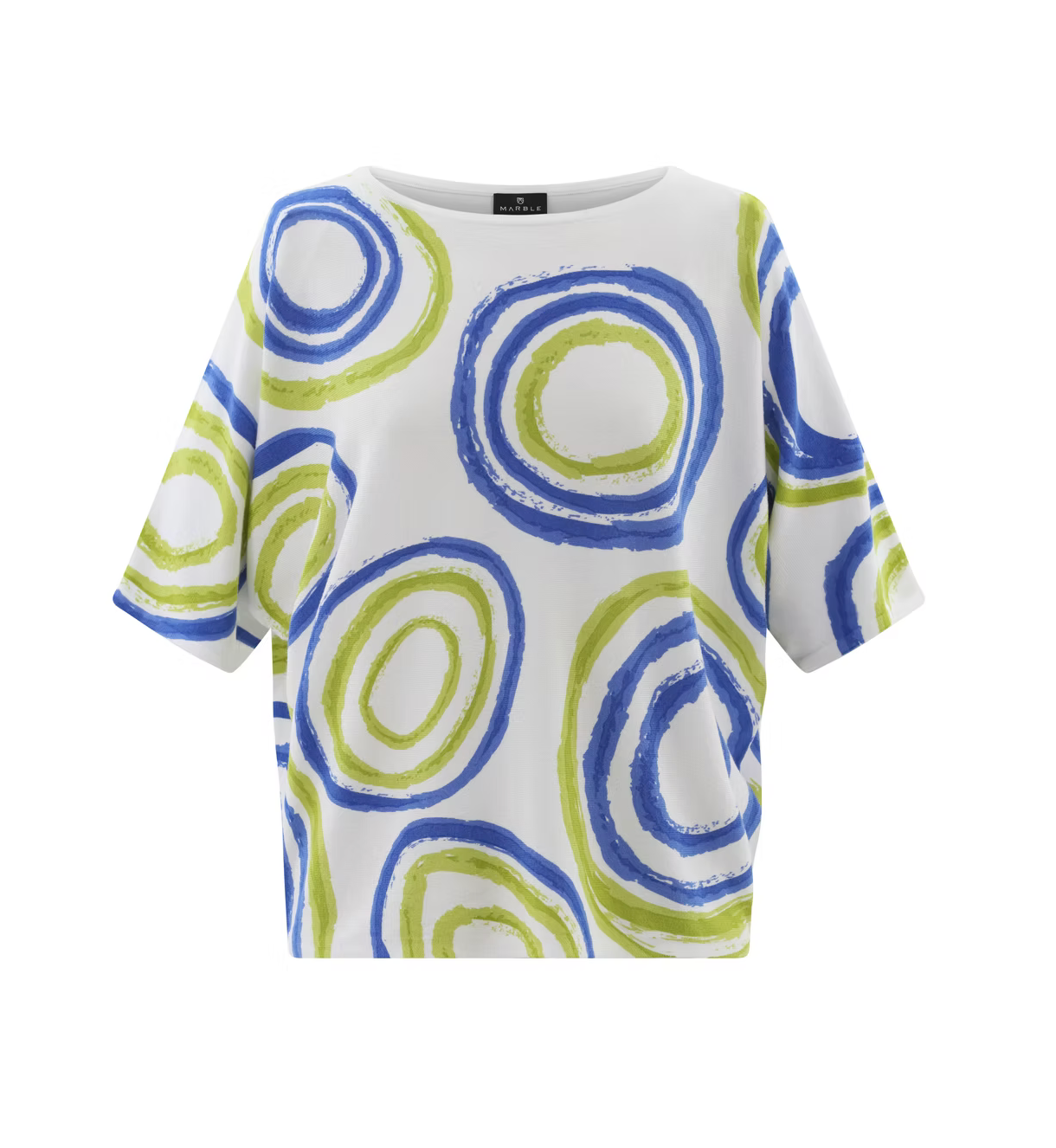 Blue & Lime Circle Print Boxy Fit Top