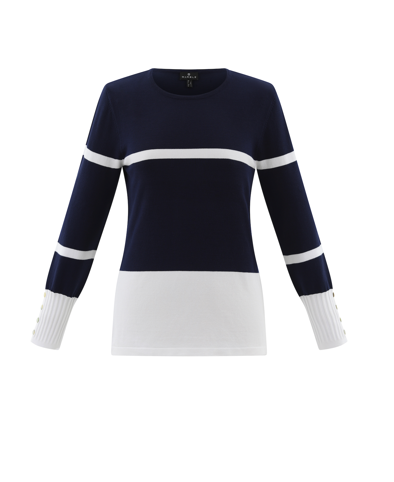 Navy & White Striped Jumper