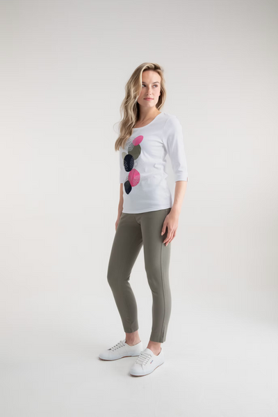 White Top With Circle Graphic Print