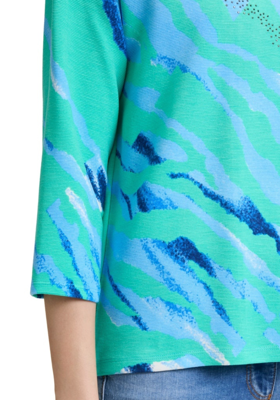 Turquoise and Blue Jumper with Diamond Detail