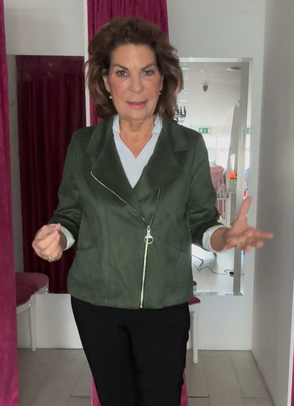 Olive Green Suedette Jacket
