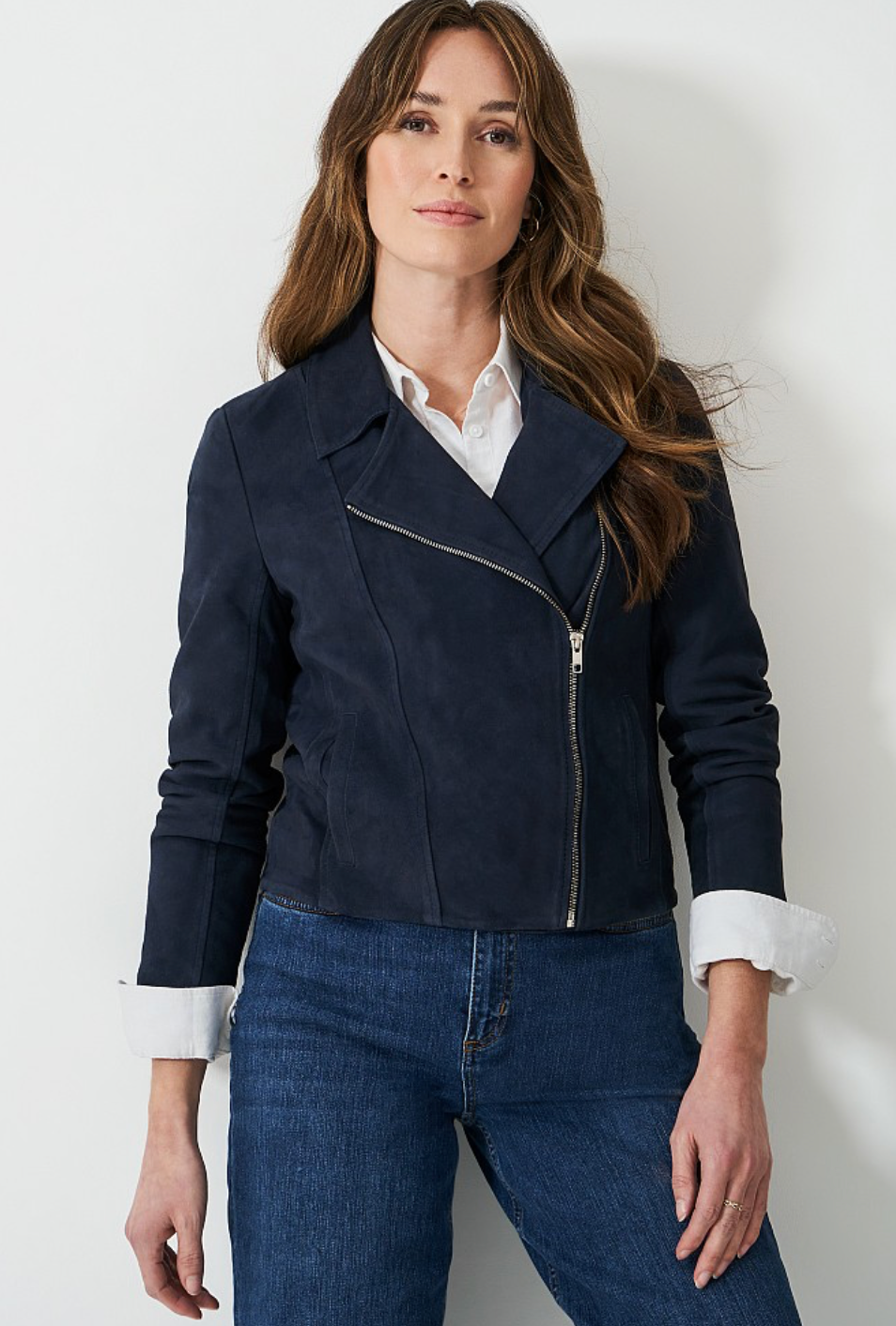 Navy Suedette Jacket