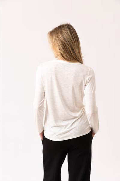 Classic Cream Long Sleeve Round Neck Top