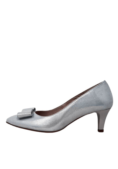 Silver Kitten Heel Shoe