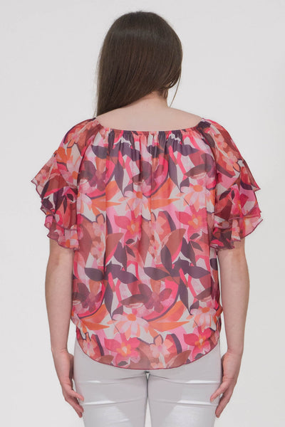 Pippa Gathered Round Neck Top With Tie Hem - Soft Pink