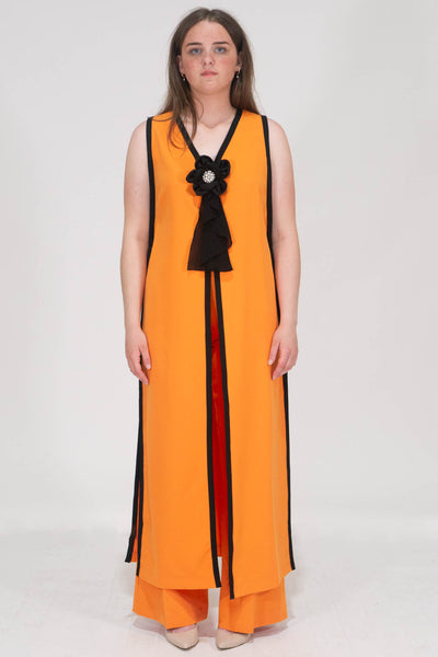 viviana sleeveless vest - ORANGE