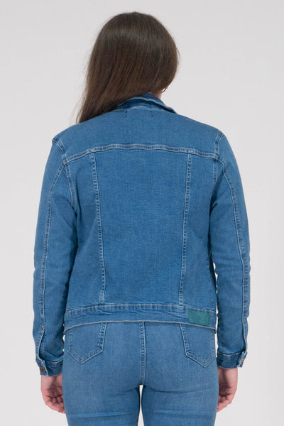 Teagan Classic Denim Jacket with Breast Pockets - Light Wash