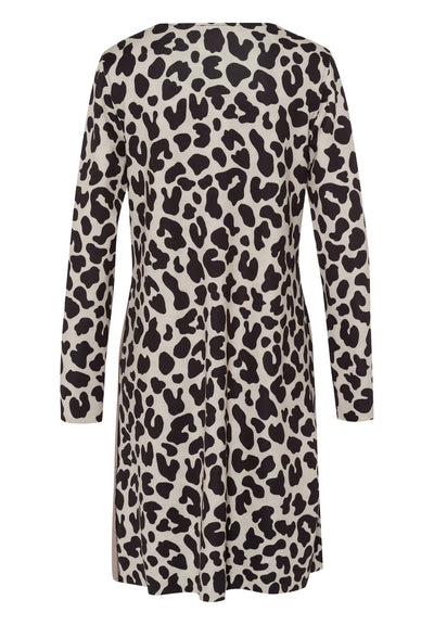 Brown, Red & Black Leopard Print Reversible Dress