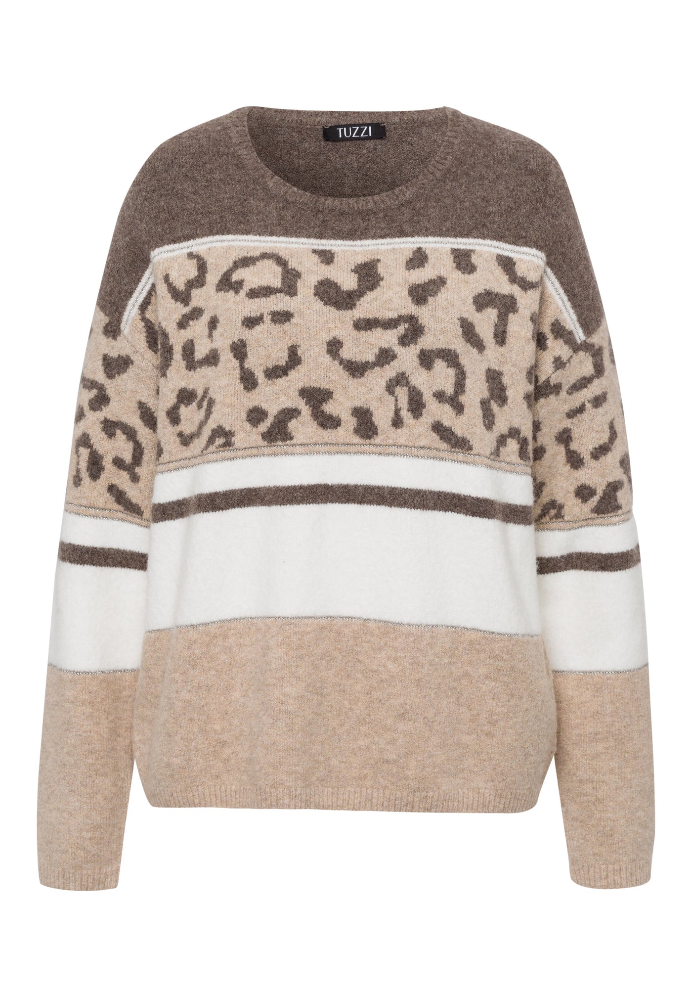 Beige and Leopard Knit Jumper
