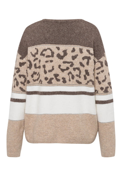 Beige and Leopard Knit Jumper