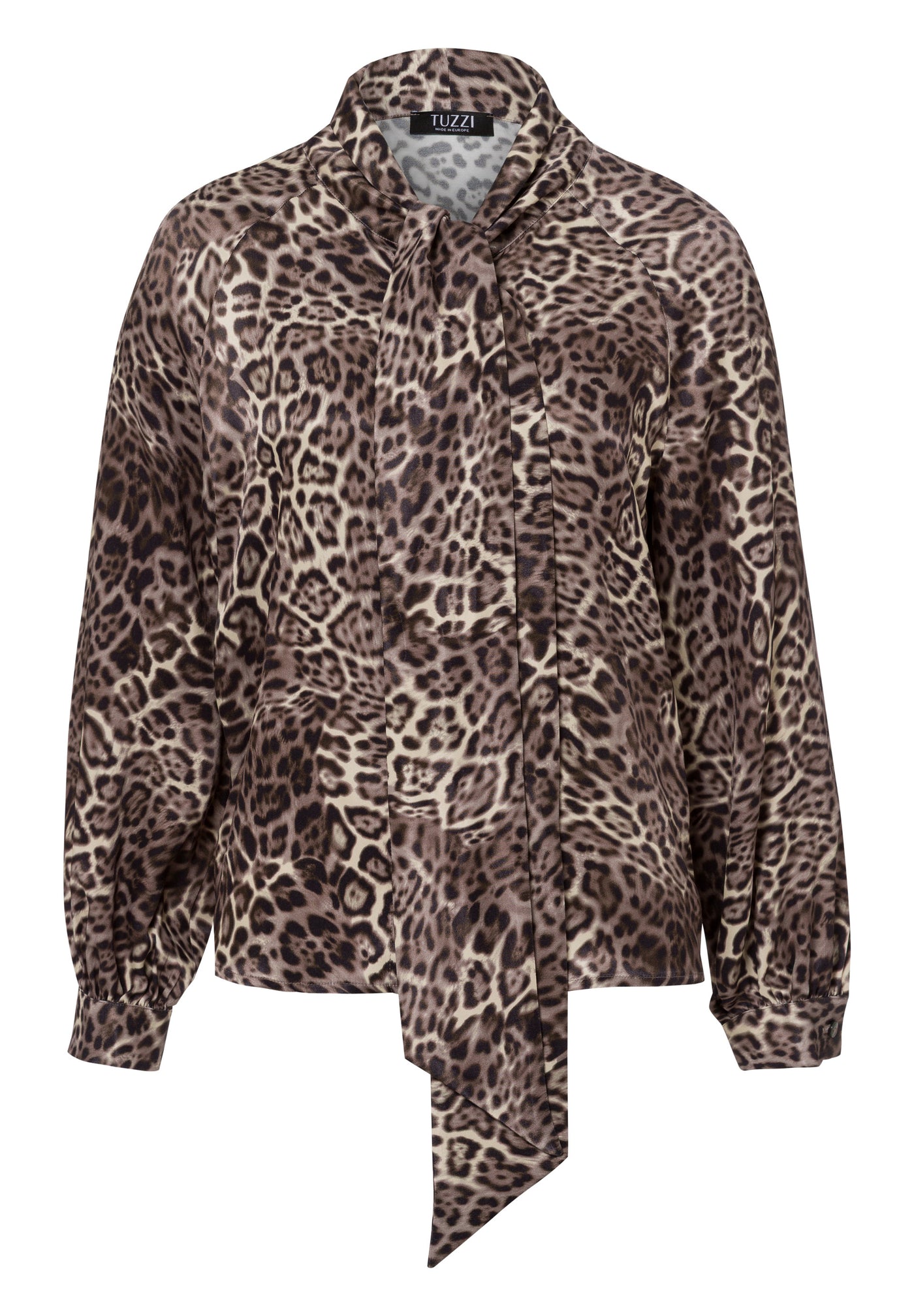 Animal Print Blouse with Pussy Bow Detail