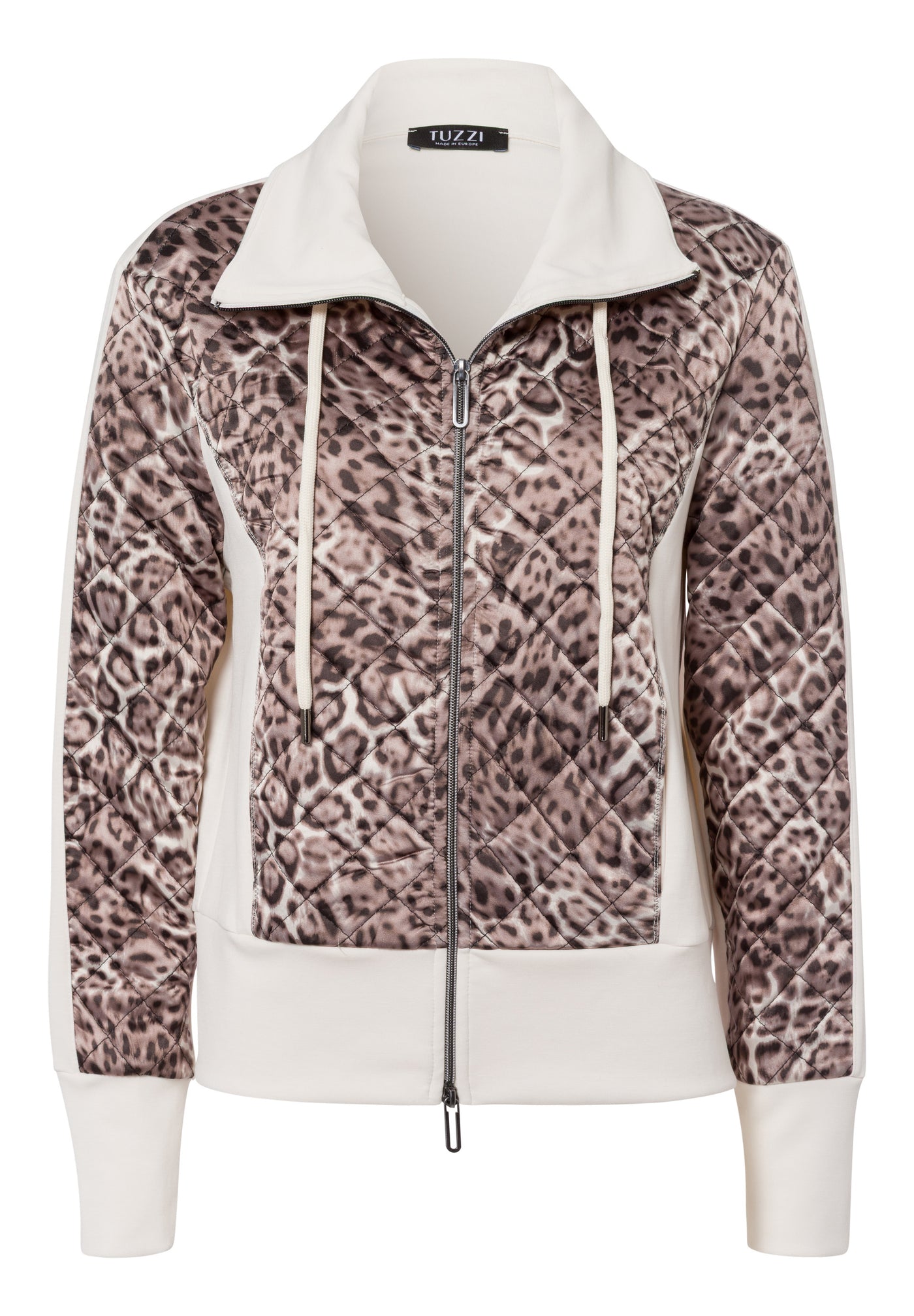Animal Print and Cream Zip up Jacket