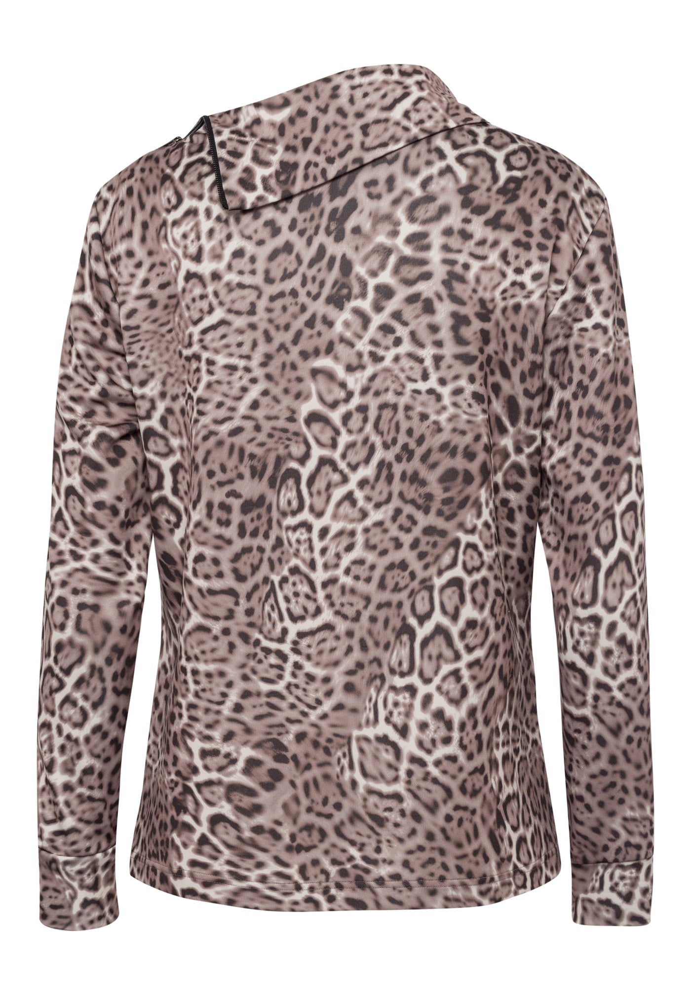 Leopard Jumper with Zip Detail on Collar