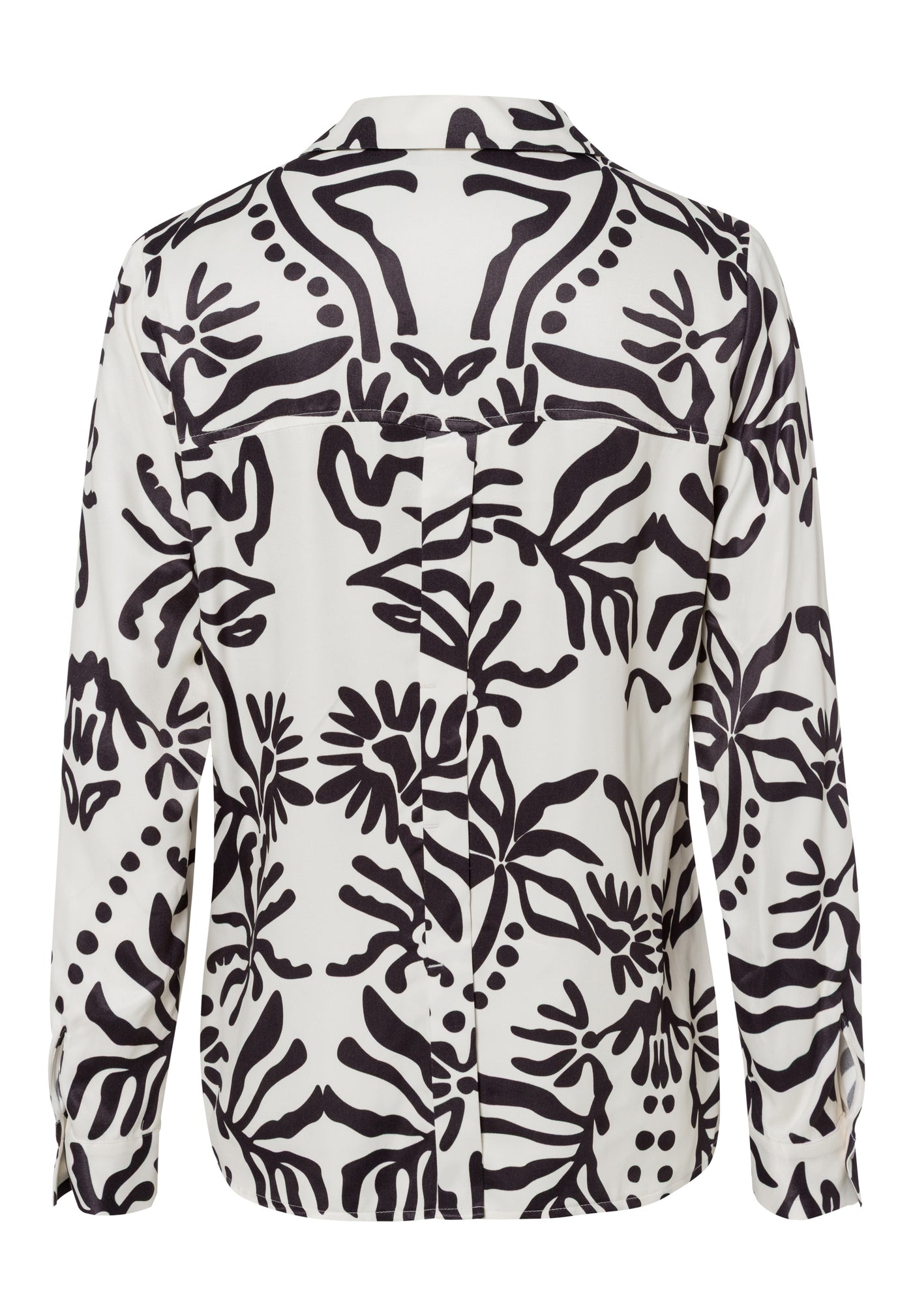 Black and Off-White Botanical Print Shirt
