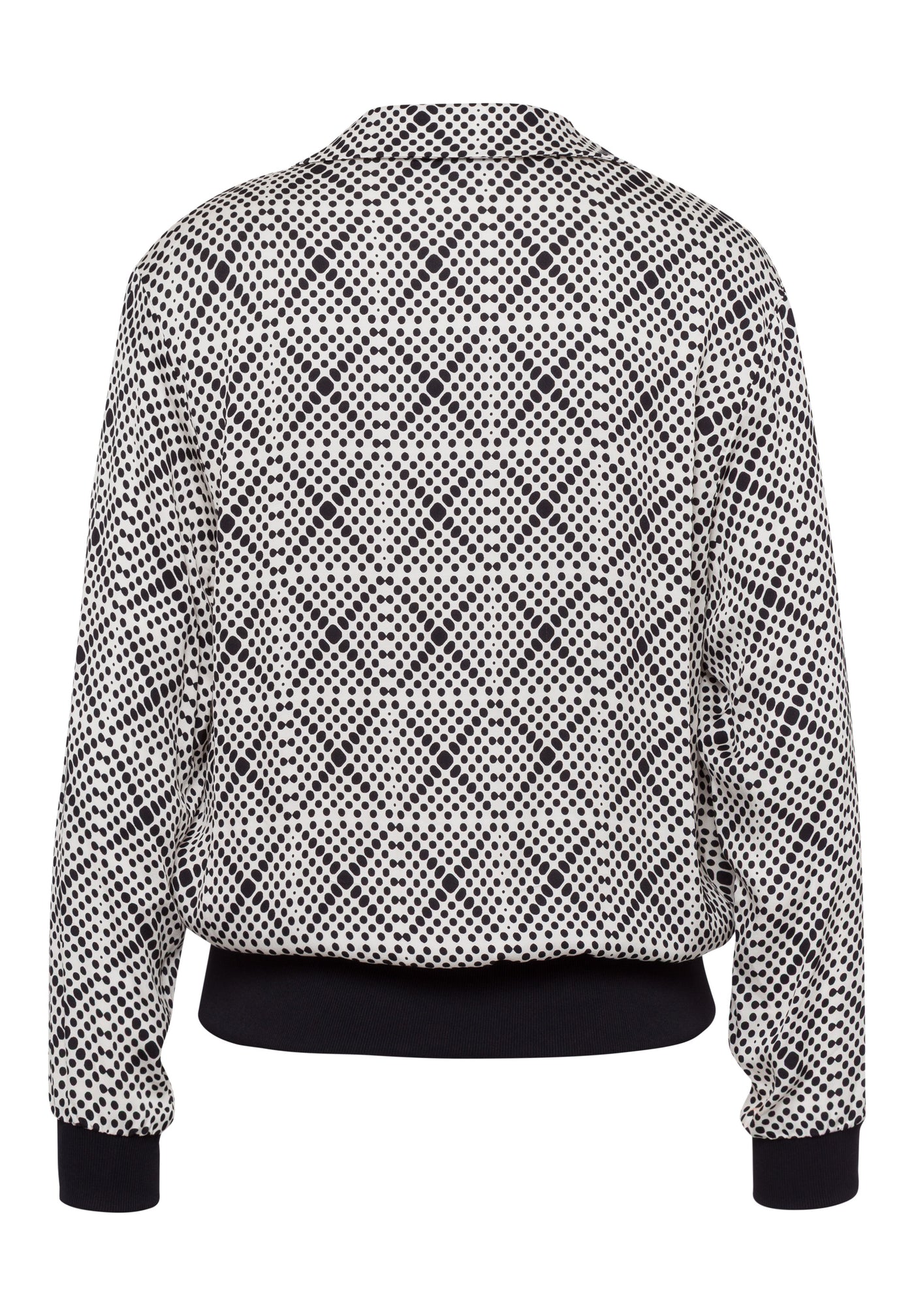 Black and Off-White V-Neck Wrap Effect Top