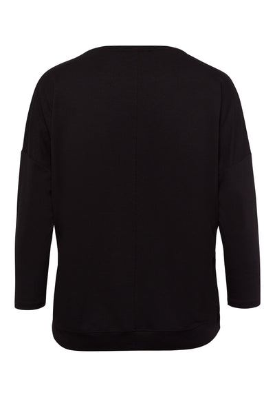 Black Animal Print Long Sleeve Top