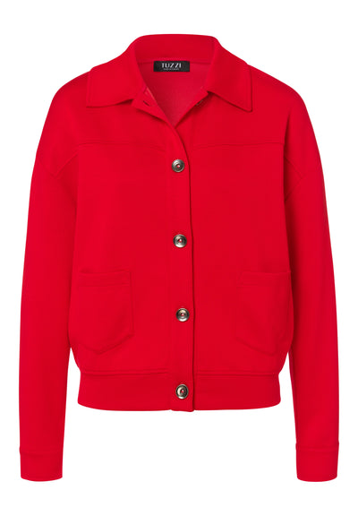 Red Button Up Jacket with Pockets